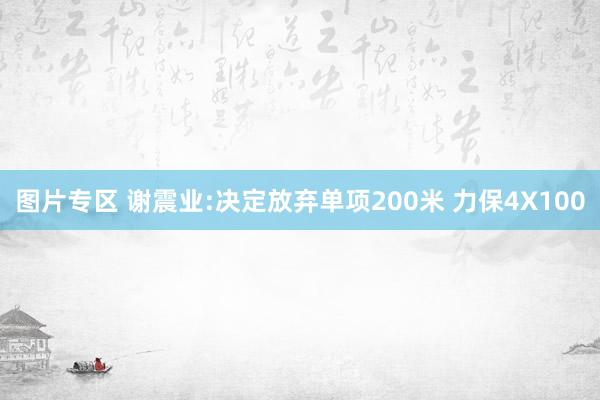 图片专区 谢震业:决定放弃单项200米 力保4X100