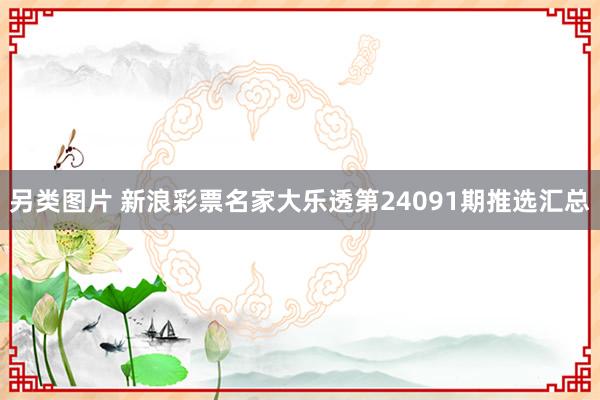 另类图片 新浪彩票名家大乐透第24091期推选汇总