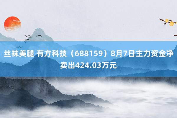 丝袜美腿 有方科技（688159）8月7日主力资金净卖出424.03万元