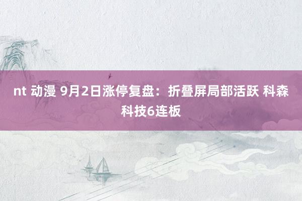 nt 动漫 9月2日涨停复盘：折叠屏局部活跃 科森科技6连板