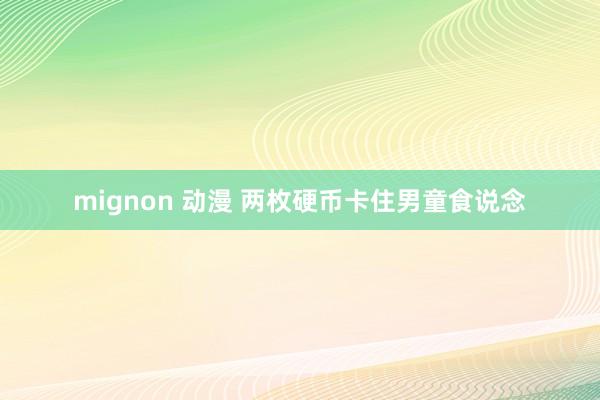 mignon 动漫 两枚硬币卡住男童食说念